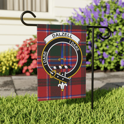 Dalzell Clan Scottish Tartan Crest Garden Flag