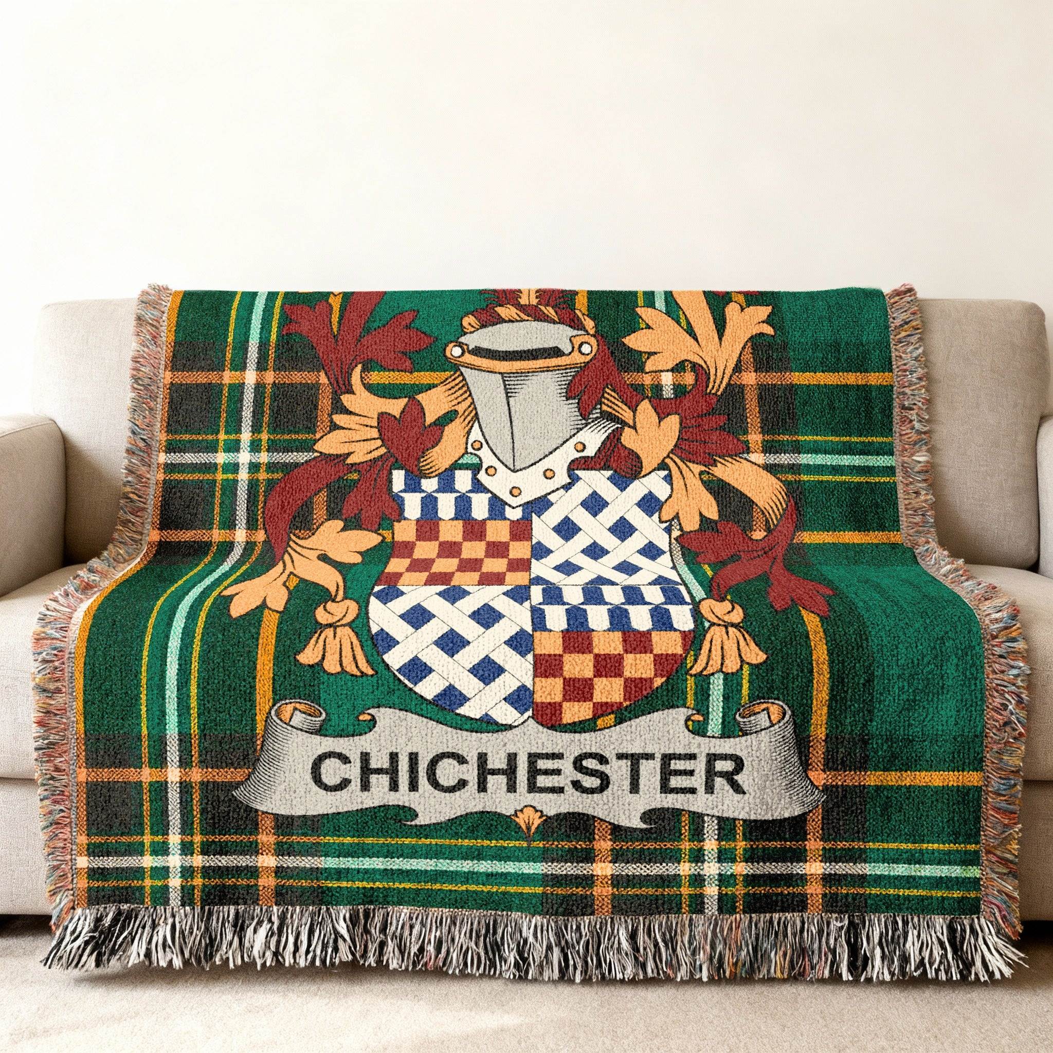 Chichester Family Crest Tartan Design Blanket product type