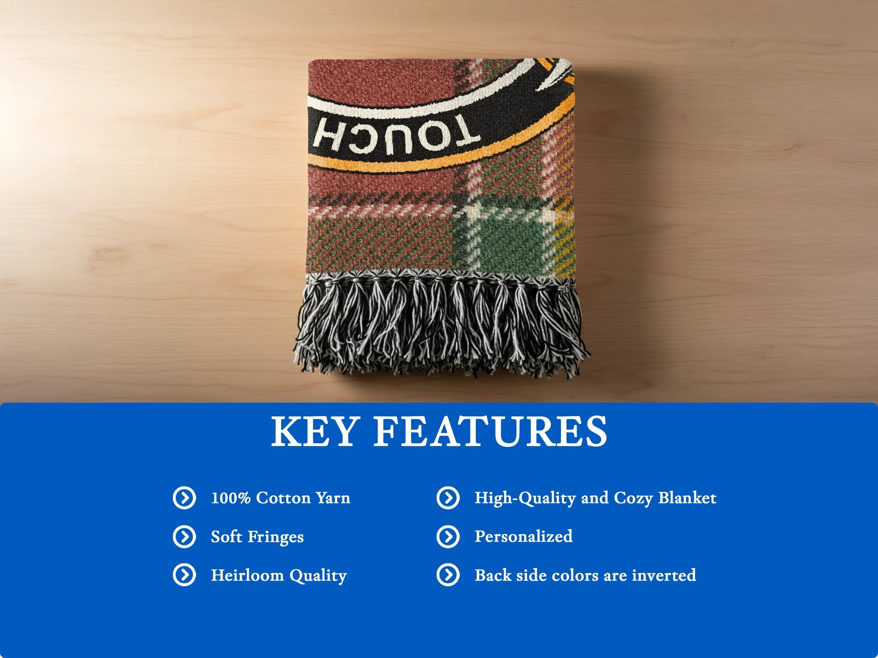 Personalized Cozy Blanket with Soft Fringes High Quality