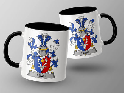 Legg Surname Irish Coat of Arms Family Heritage Mug - Living Stone Gifts