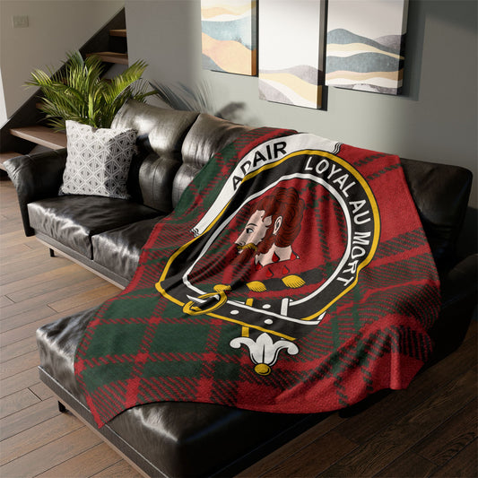 Adair Clan Crest Tartan Scottish Throw Blanket