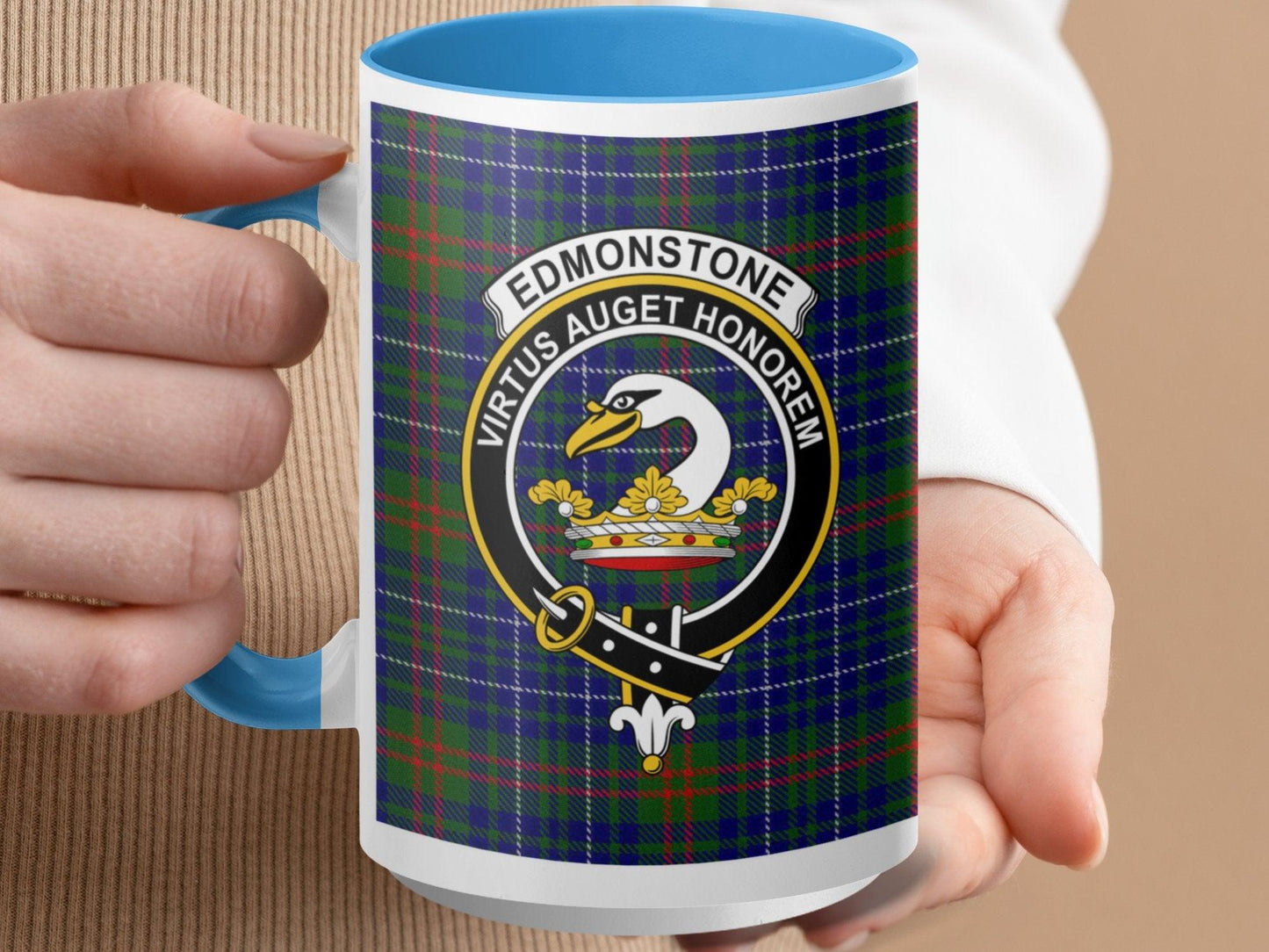 Virtus Auget Honorem Edmonstone Clan Crest Mug - Living Stone Gifts