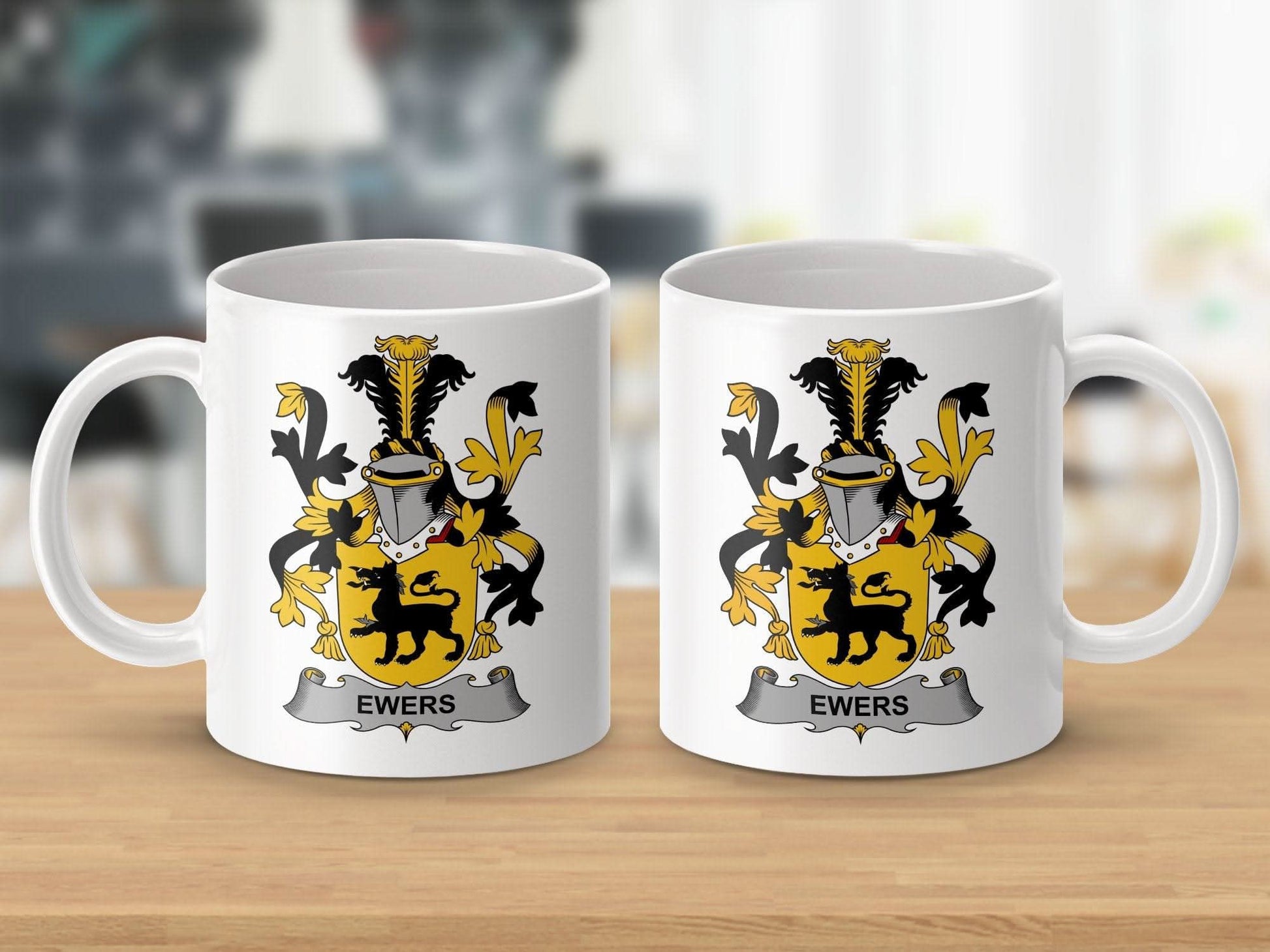 Ewers Surname Irish Family Crest Mug - Celtic Ancestry Gifts