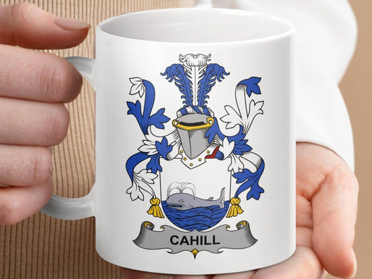 Cahill Surname Irish Family Crest Gift Idea Mug Product - Celtic Ancestry Gifts