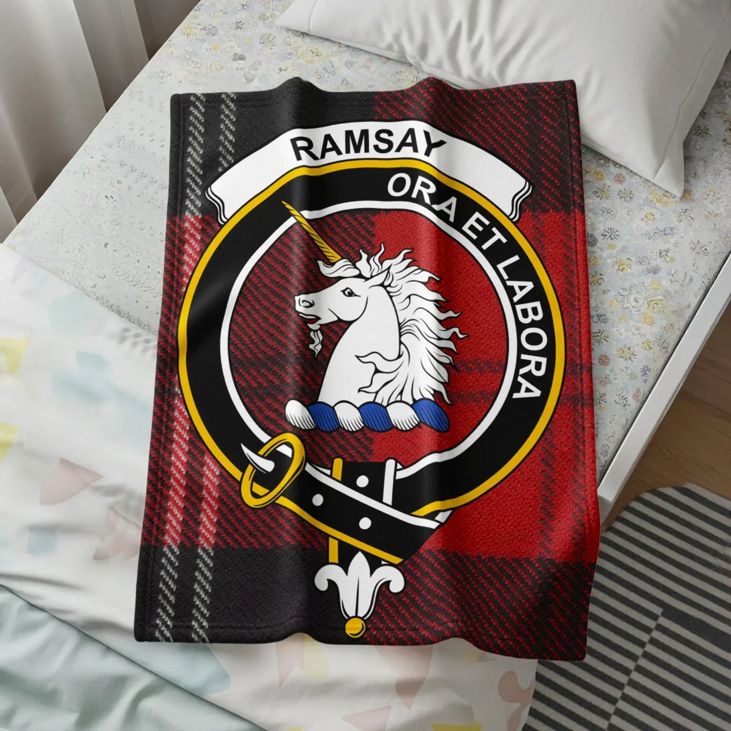 Ramsay Ora Et Labora Tartan Print Blanket product