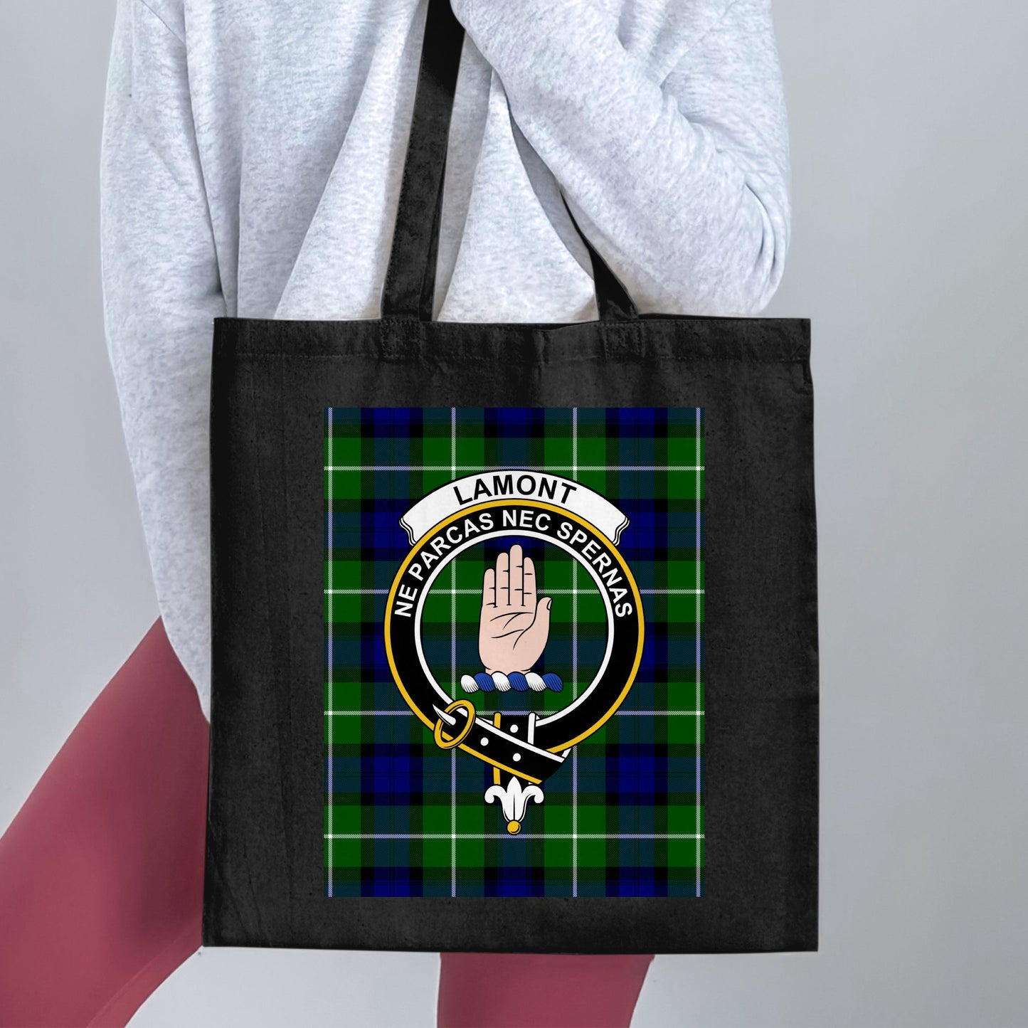 Clan Lamont Scottish Crest Tartan Tote Bag - Living Stone Gifts