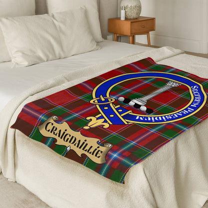 Craigdaillie Scottish Tartan Crest Throw Blanket - Living Stone Gifts