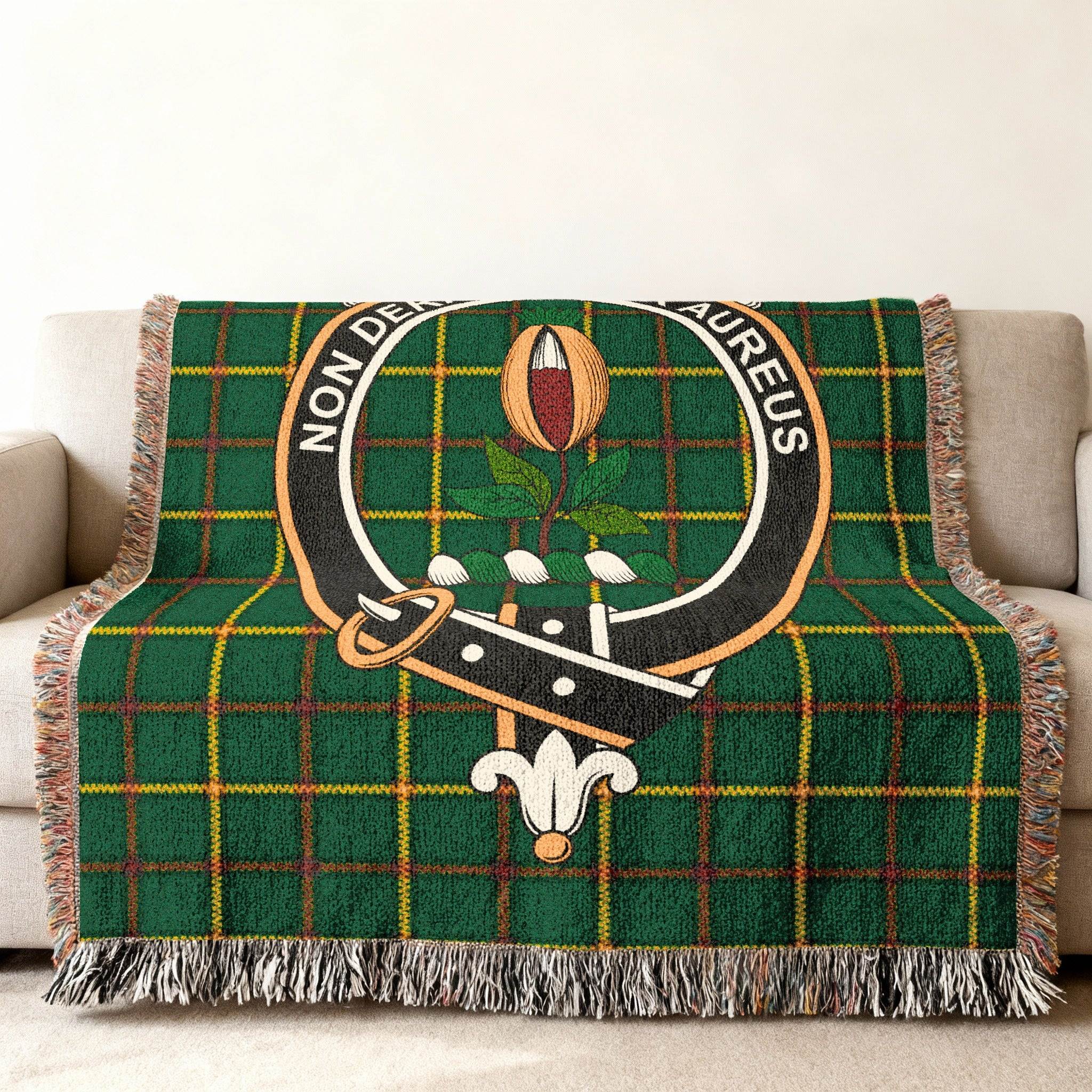 Non Desperes Scottish Tartan Blanket Woven Throw Blanket