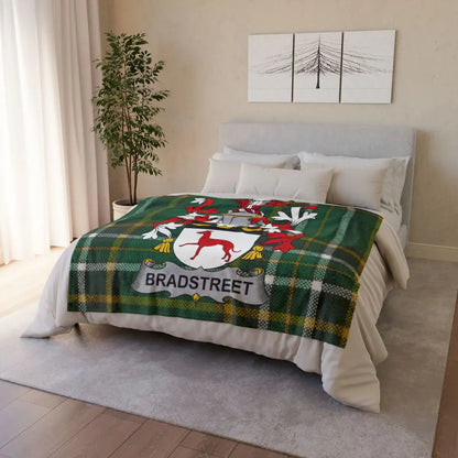 Family Crest Green Plaid Personalized Blanket product