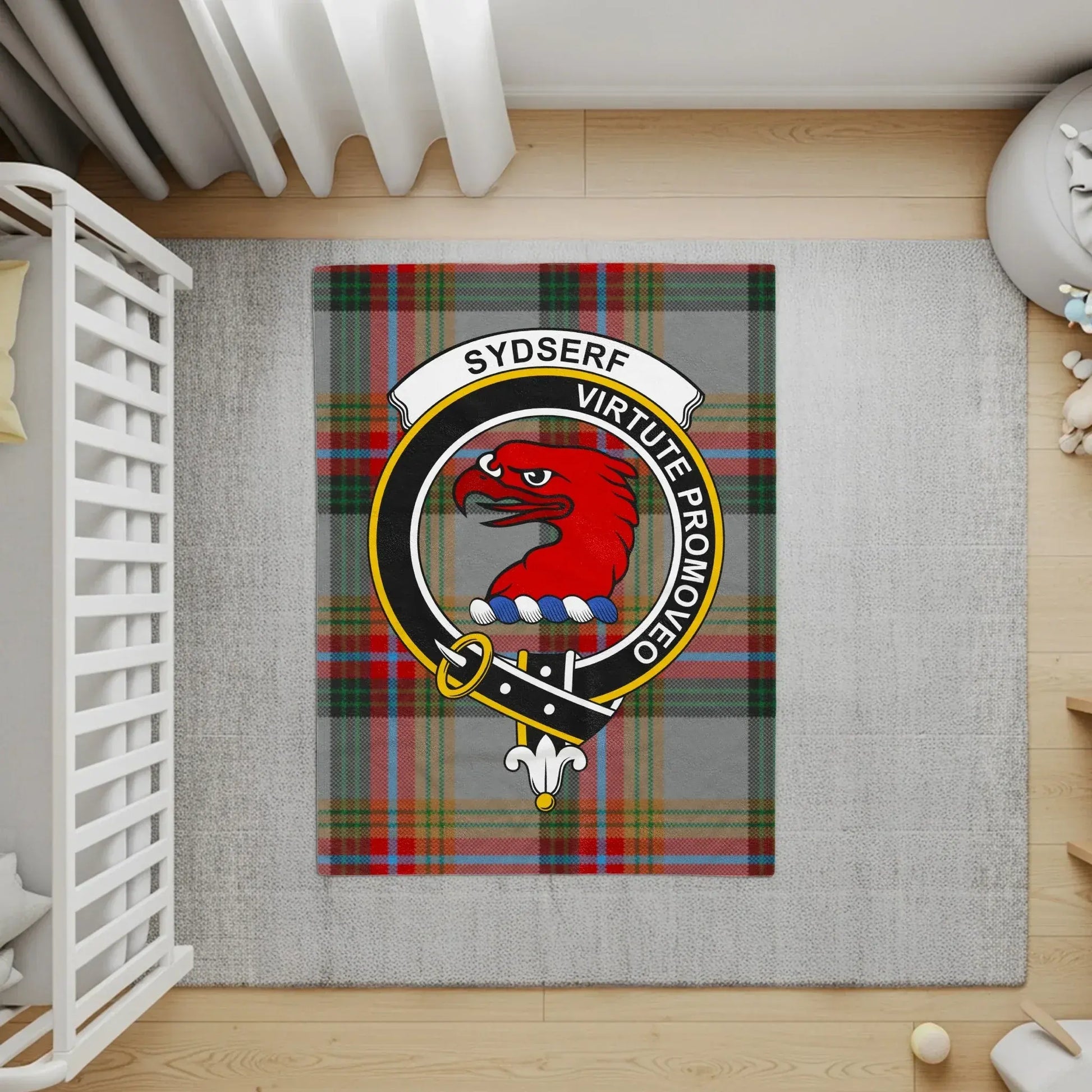 Family Crest Tartan Eagle Emblem Area Rug product type