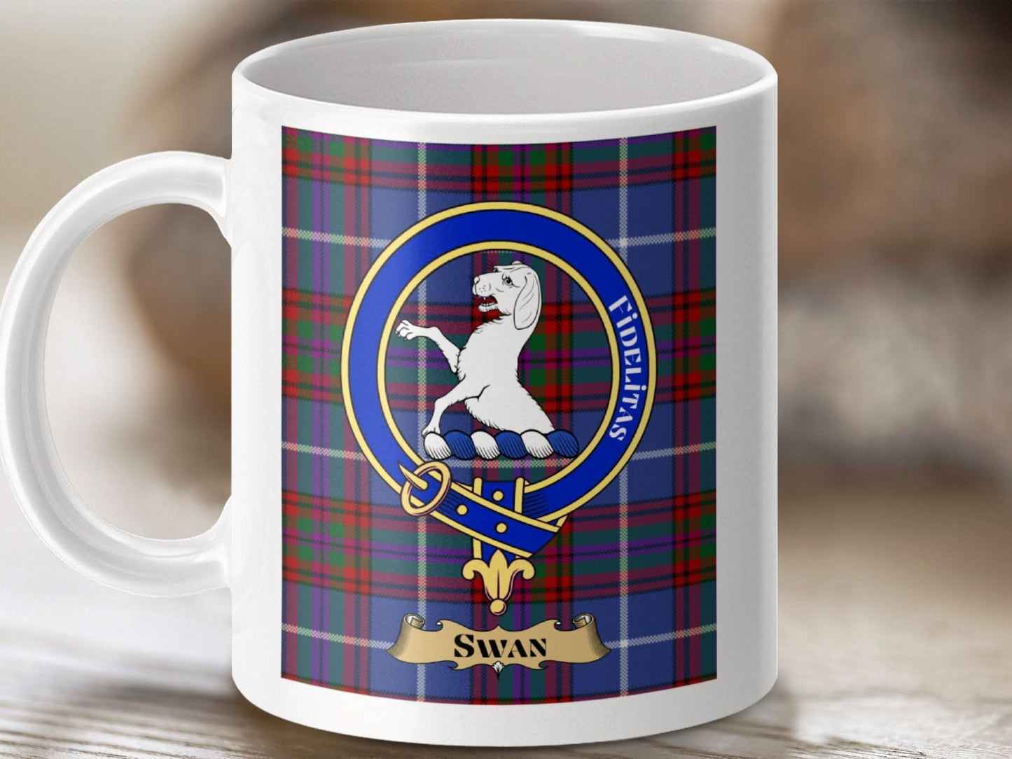 Scottish Tartan Emblem Swan Custom Drinkware product type