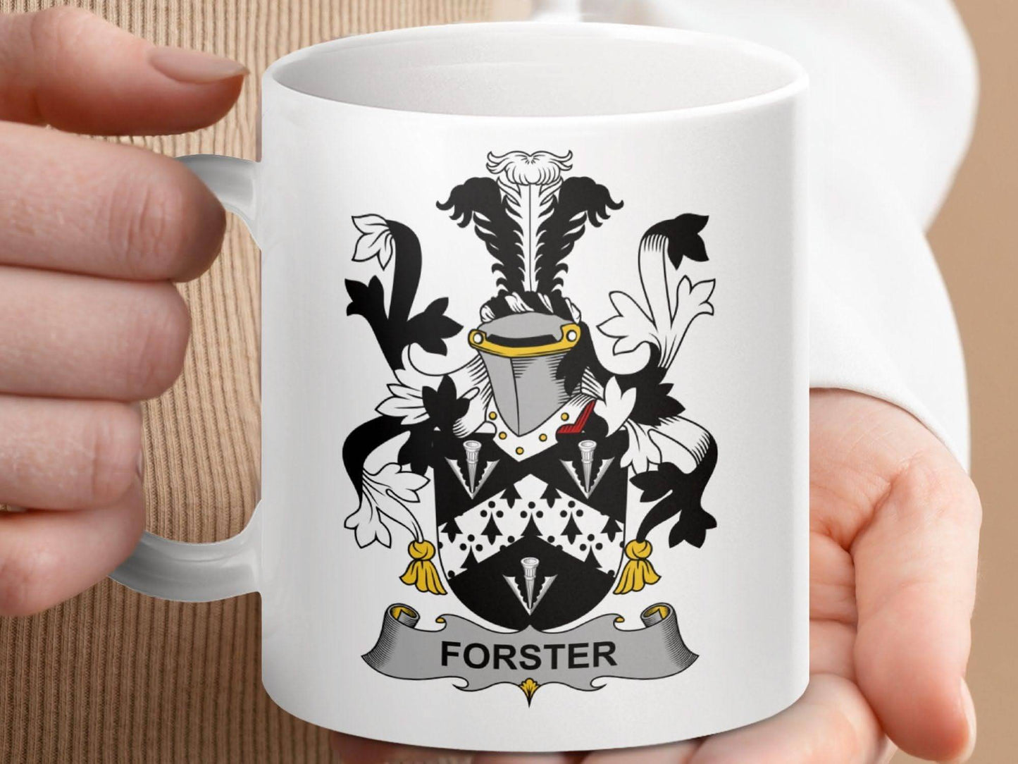 Forster Surname Irish Family Crest Mug - Celtic Ancestry Gifts