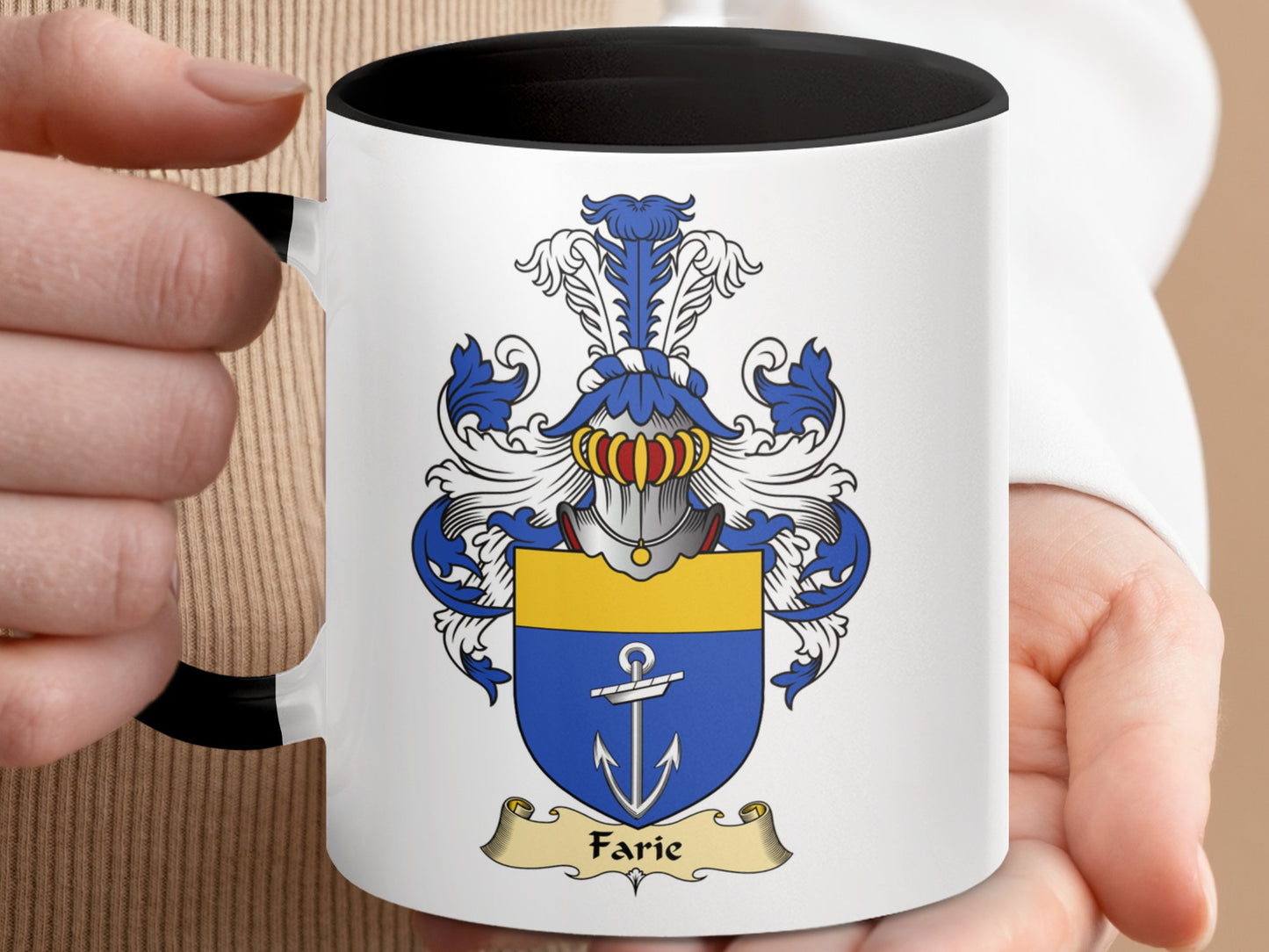 Clan Faric Scottish Coat of Arms Accent Coffee Mug - Living Stone Gifts