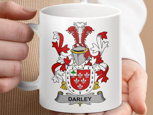 Darley Surname Irish Family Crest Mug - Celtic Ancestry Gifts