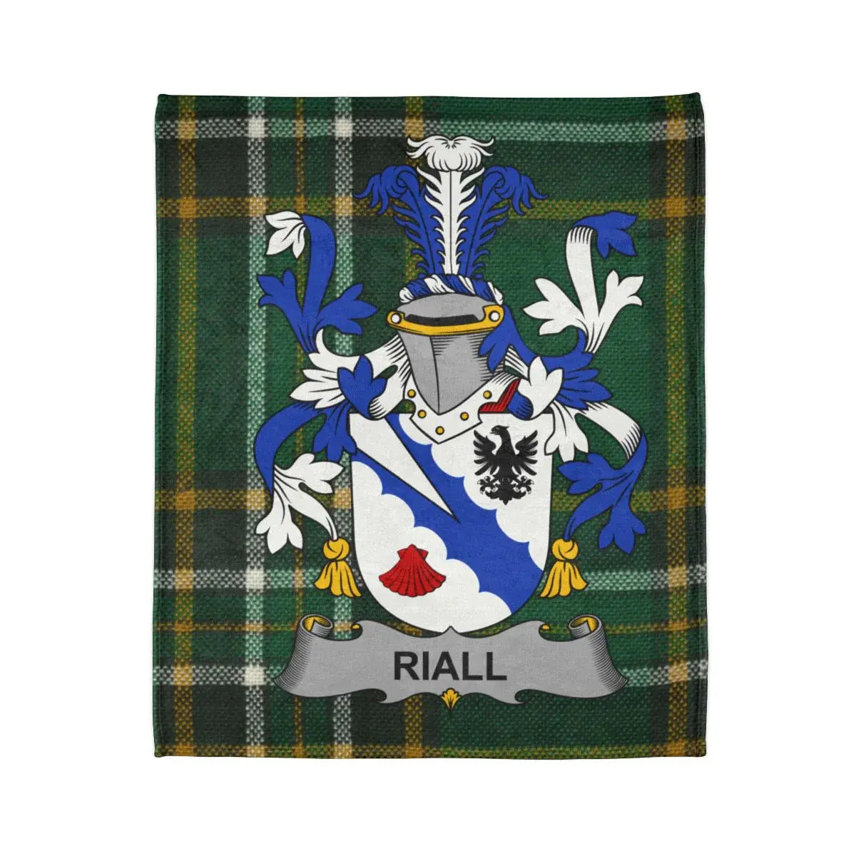 Riall Family Crest Green Plaid Background Blanket product