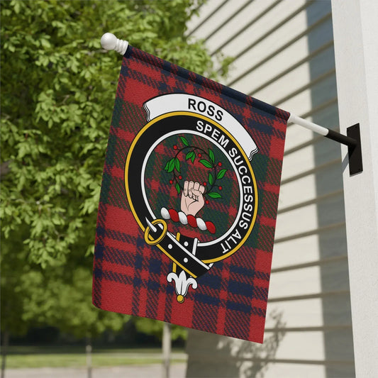 Traditional Ross Clan Crest Tartan Garden Flag product