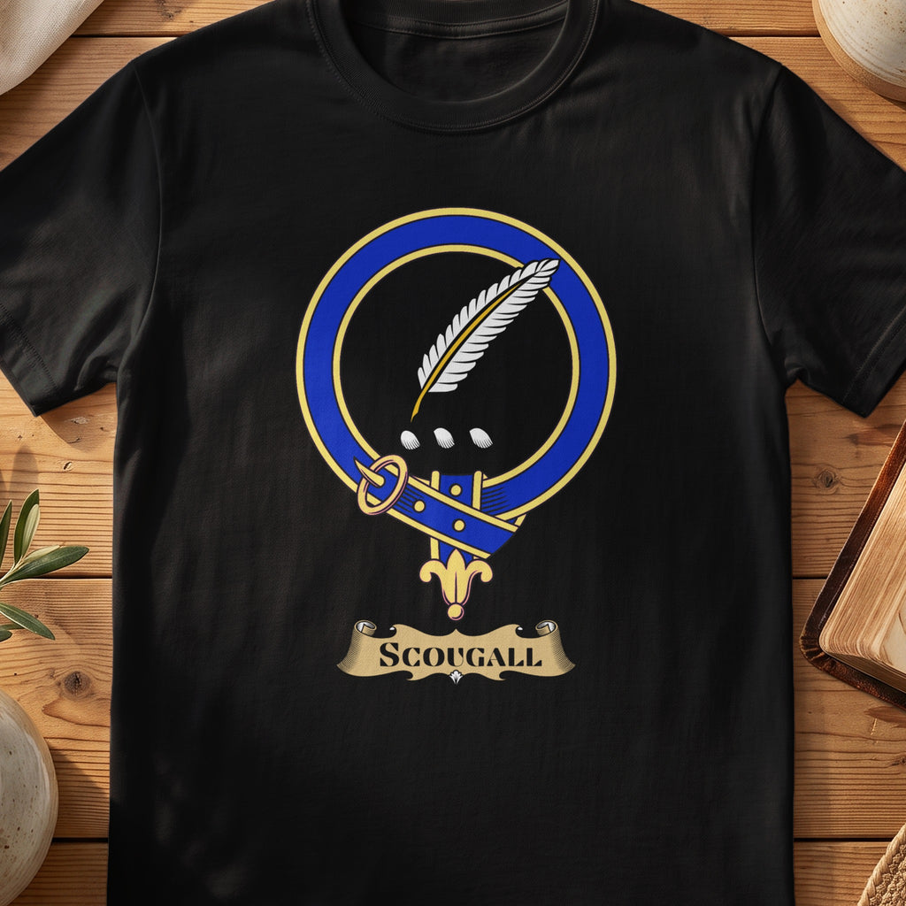 Scougall Scottish clan crest T-shirt in Black