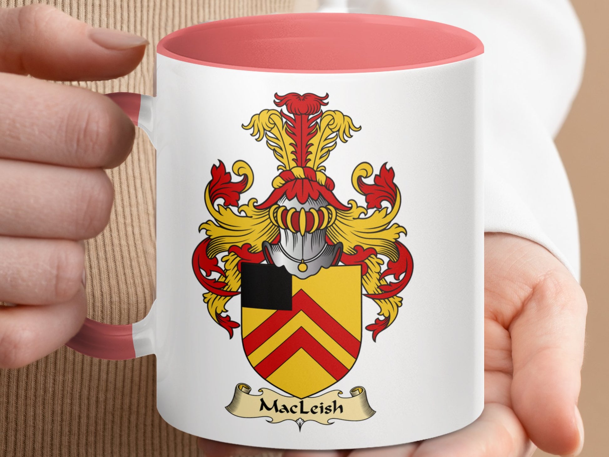 MacLeish Family Crest Coat of Arms Shield Accent Mug - Living Stone Gifts