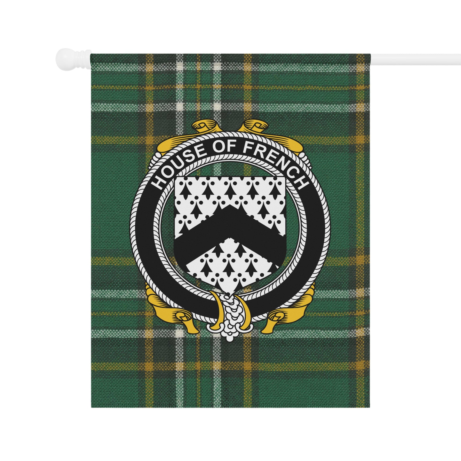 House Of French Coat of Arms Plaid Decorative Flag