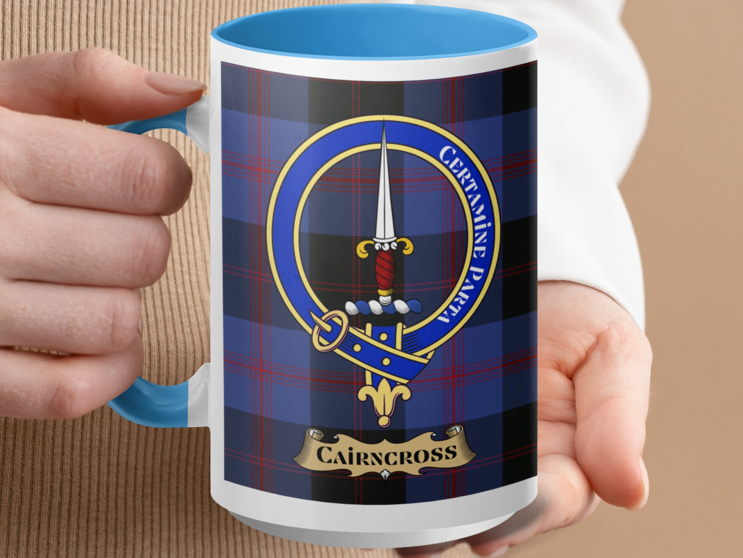 Clan Cairncross Scottish Tartan Crest Mug - Living Stone Gifts