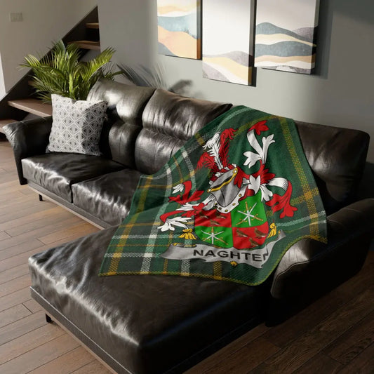 Family Crest Design on Green Tartan Blanket product