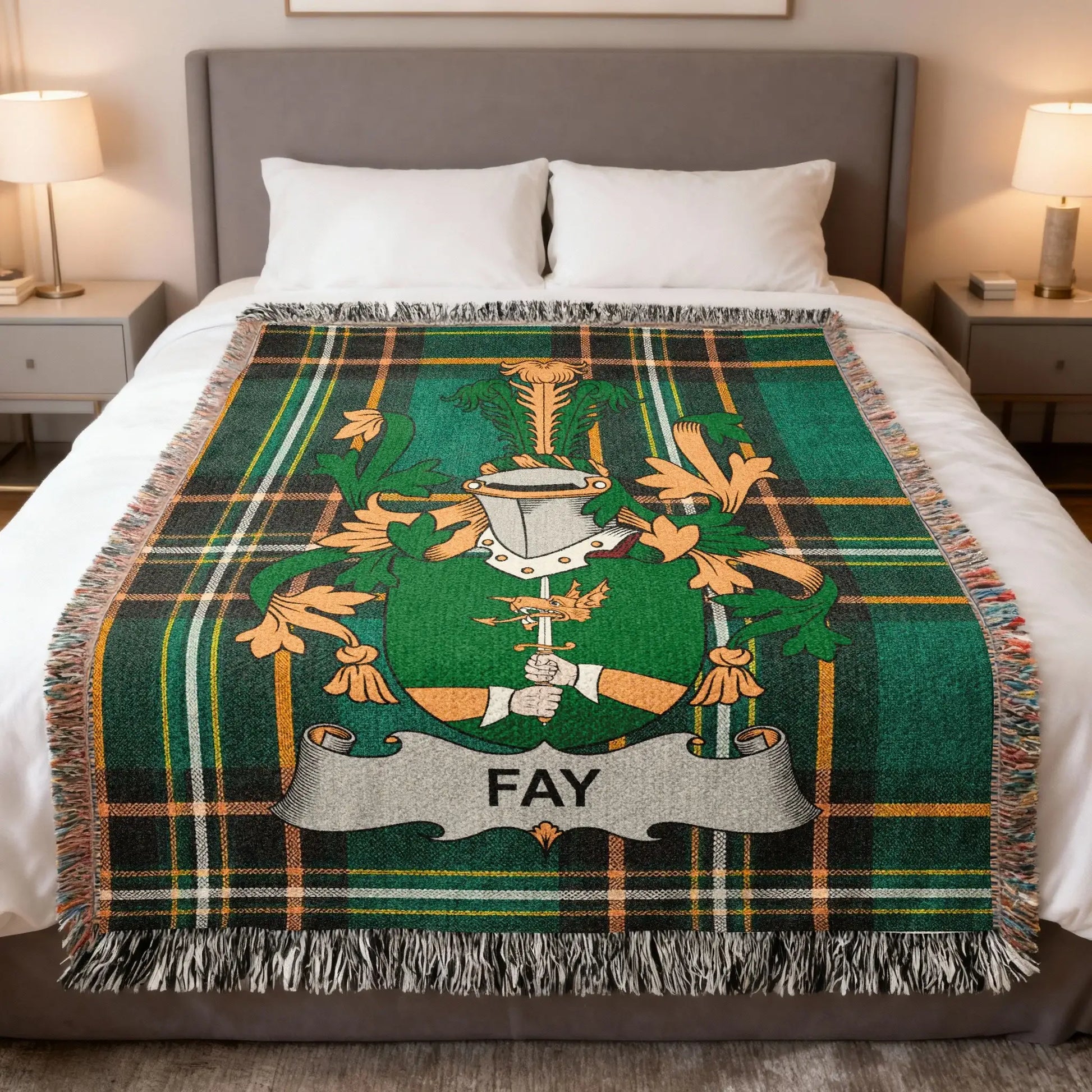 Fay Family Crest Plaid Blanket Fringe product type