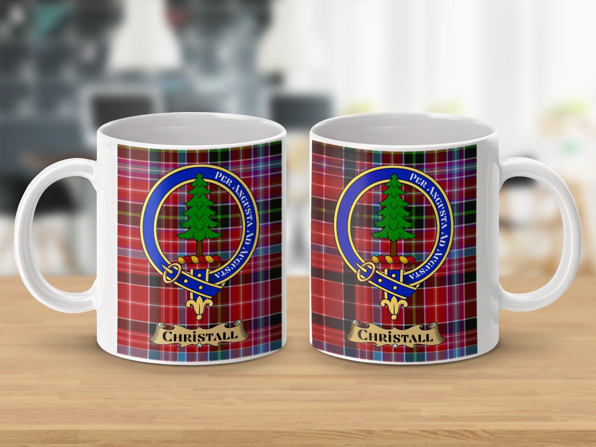 Clan Chrystall Scottish Tartan Crest Mug - Living Stone Gifts