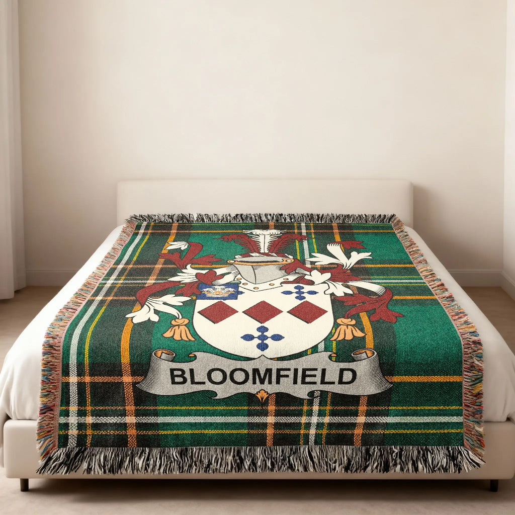 Bloomfield Family Crest Plaid Fringed Name product type