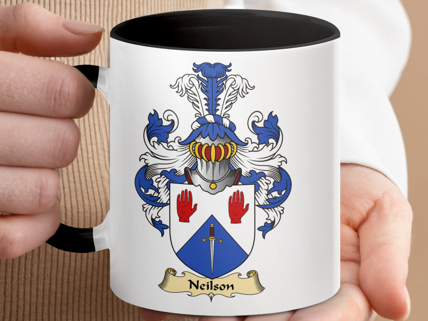 Scottish Clan Surname Neilson Coat of Arms Mug - Living Stone Gifts