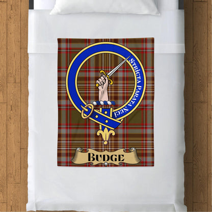 Scottish Clan Budge Crest Tartan Throw Blanket - Living Stone Gifts