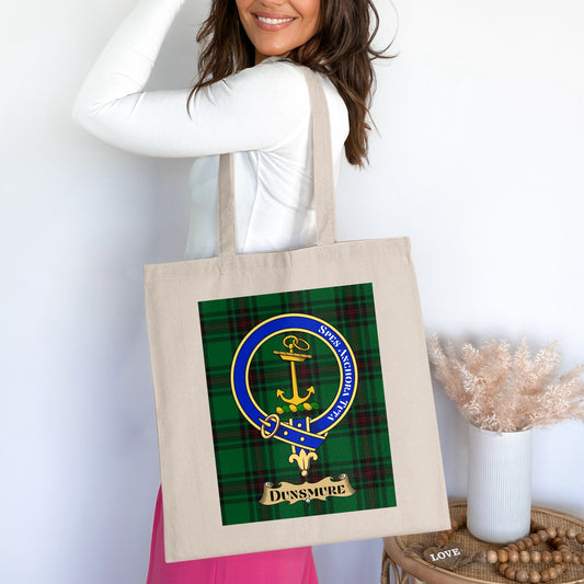 Clan Dunsmure Scottish Crest Tartan Tote Bag - Living Stone Gifts