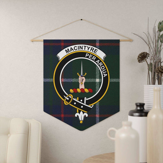 MacIntyre Clan Scottish Tartan Shield Wall Pennant - Celtic Ancestry Gifts