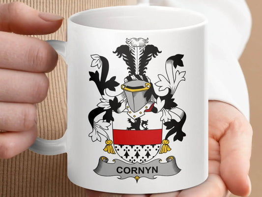 Cornyn Surname Irish Family Crest Mug - Celtic Ancestry Gifts