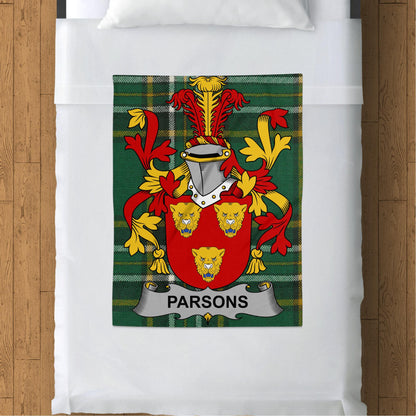 Parsons Surname Irish Tartan Throw Blanket - Living Stone Gifts