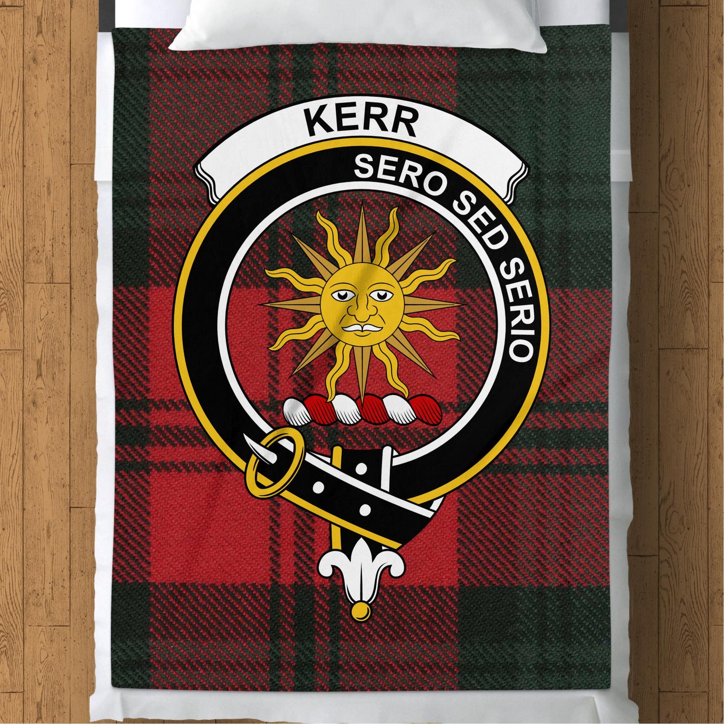 Scottish Clan Kerr Crest Tartan Blanket - Living Stone Gifts