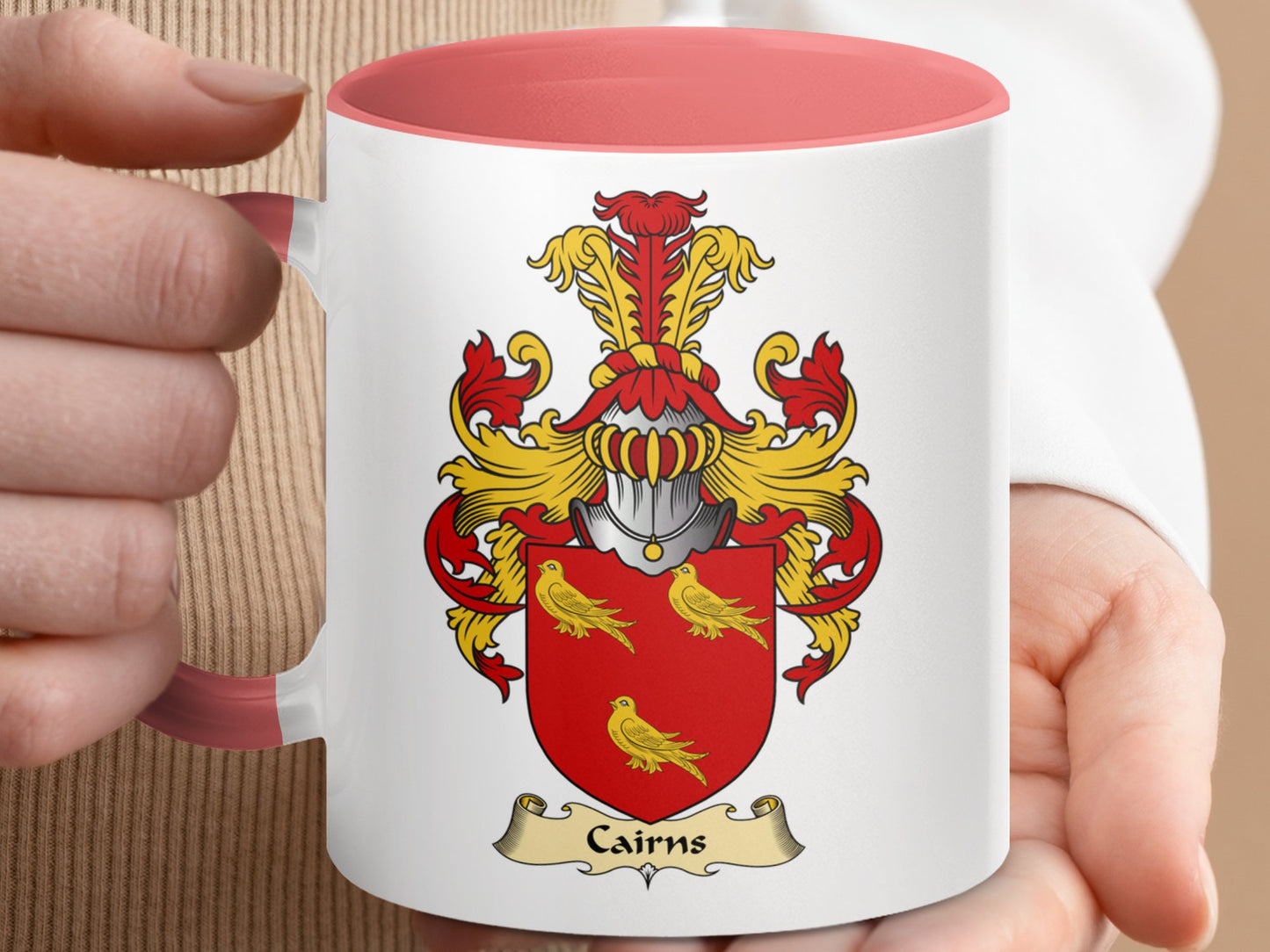 Clan Cairns Scottish Coat of Arms Accent Coffee Mug - Living Stone Gifts