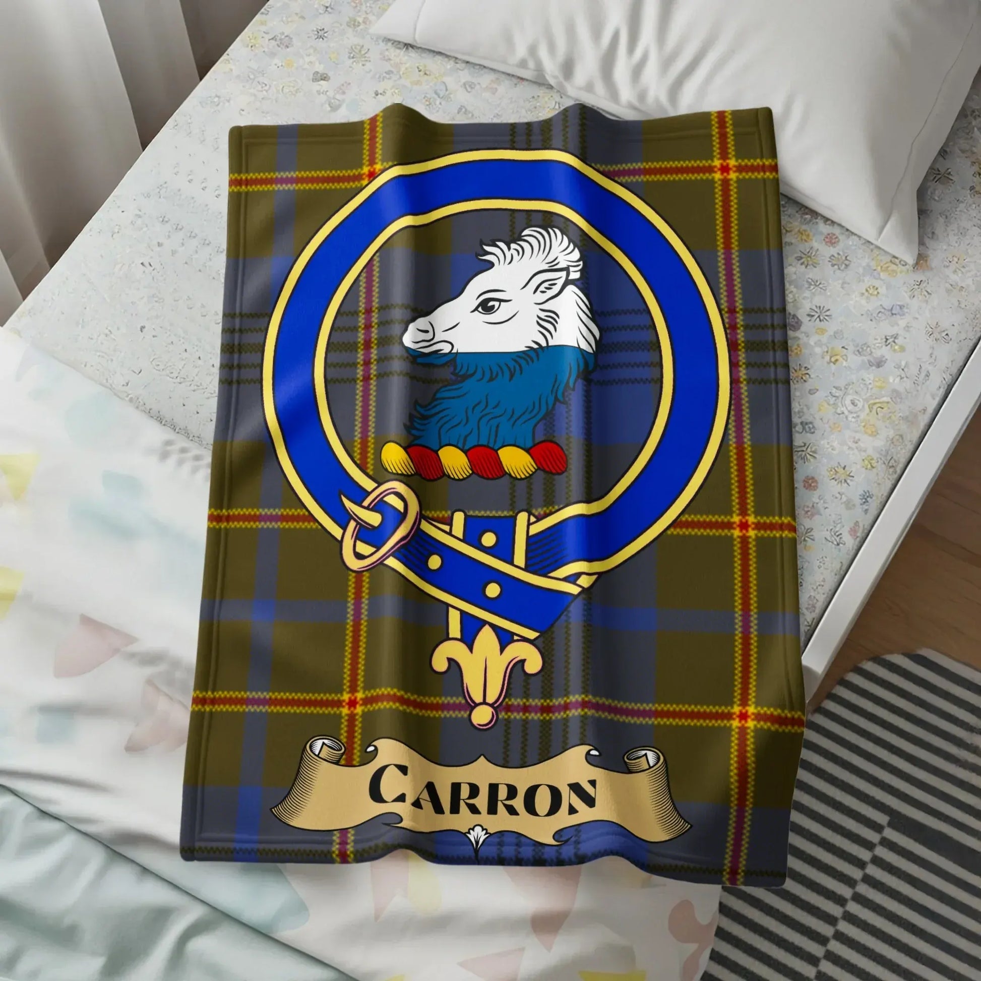 Carron Family Crest Tartan Blanket product