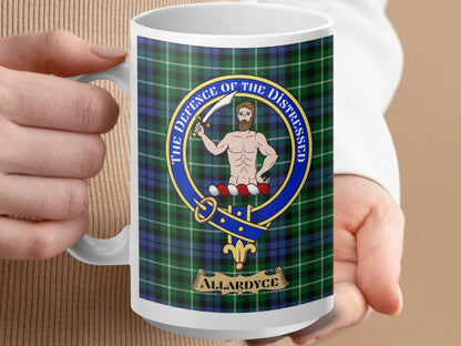 Scottish Clan Allardyce Crest Tartan Design Mug - Living Stone Gifts