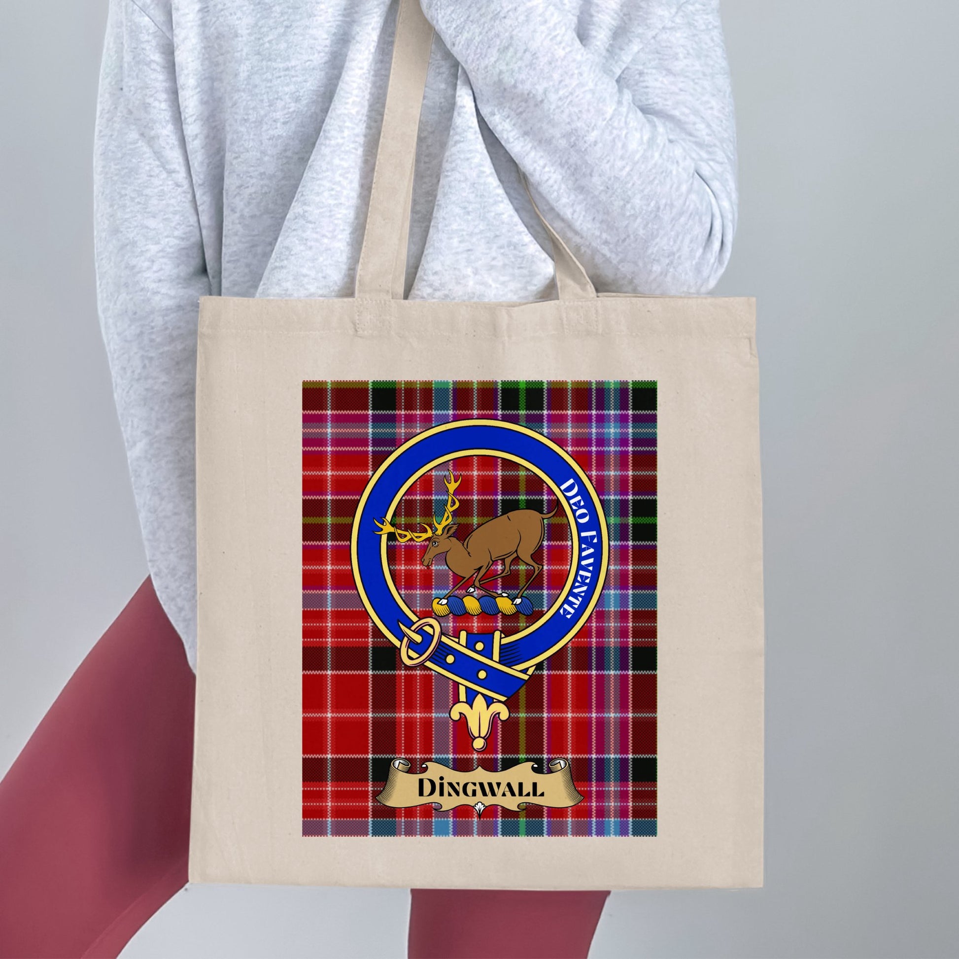 Dingwall Clan Crest Tartan Emblem Tote Bag - Living Stone Gifts