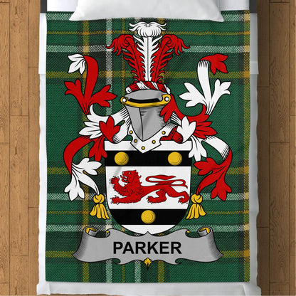 Parker Surname Irish Tartan Throw Blanket - Living Stone Gifts