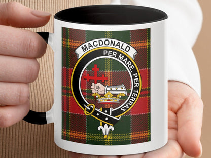 Scottish Clan Macdonald Crest Tartan Plaid Design Mug - Living Stone Gifts