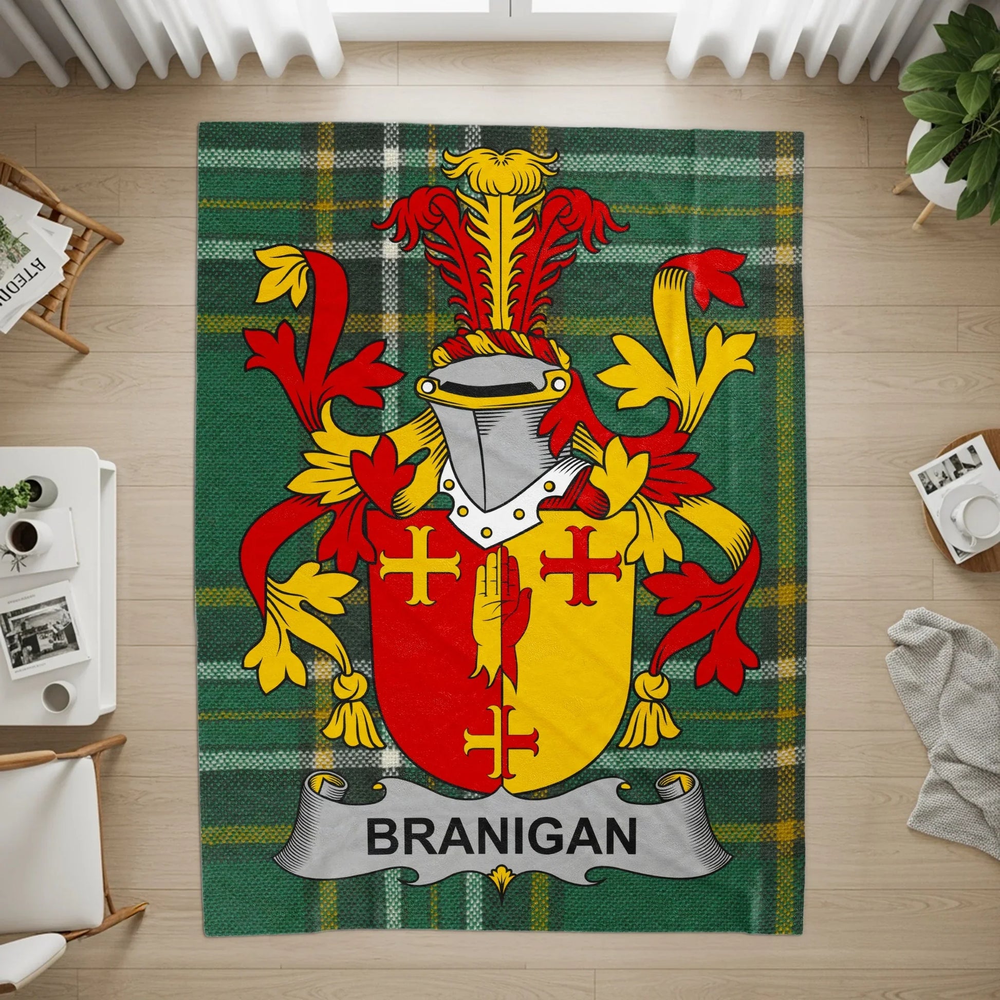 Branigan Family Crest Tartan Shield Area Rug product type