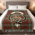 Clan Scott tartan woven blanket — 100% cotton with deer crest and plaid detail