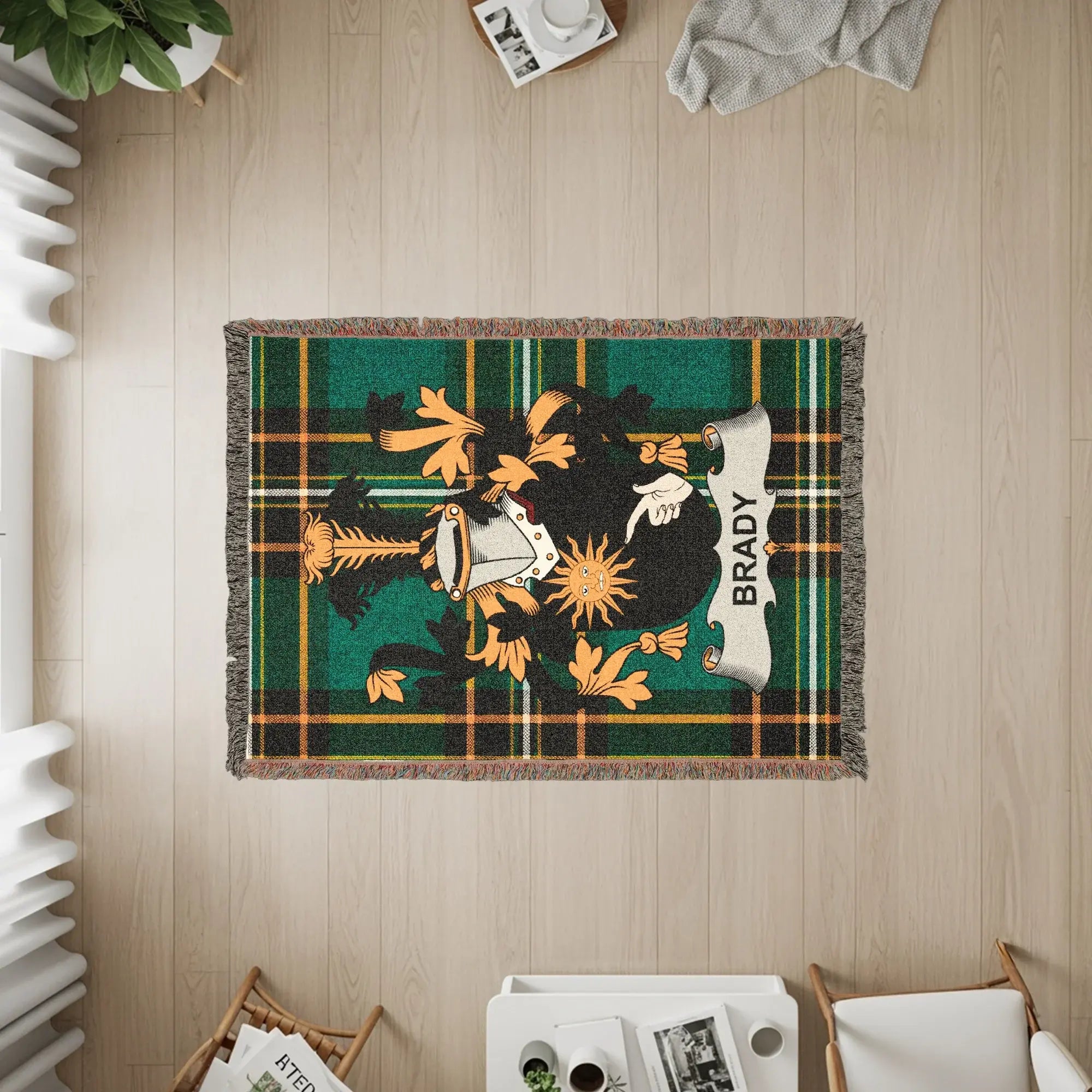 BRADY Family Crest Green Tartan Heraldry product type