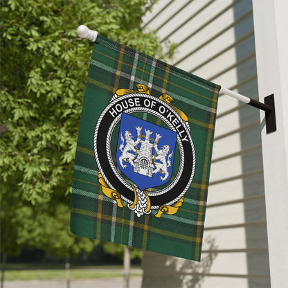 House of O'Kelly Crest Plaid Green Flag Product