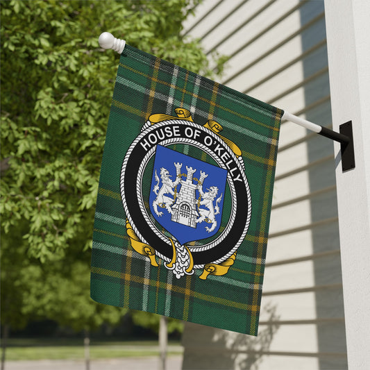 House of O'Kelly Crest Plaid Green Flag Product