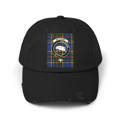 Bethune Crest Plaid Design Baseball Cap - Celtic Ancestry Gifts