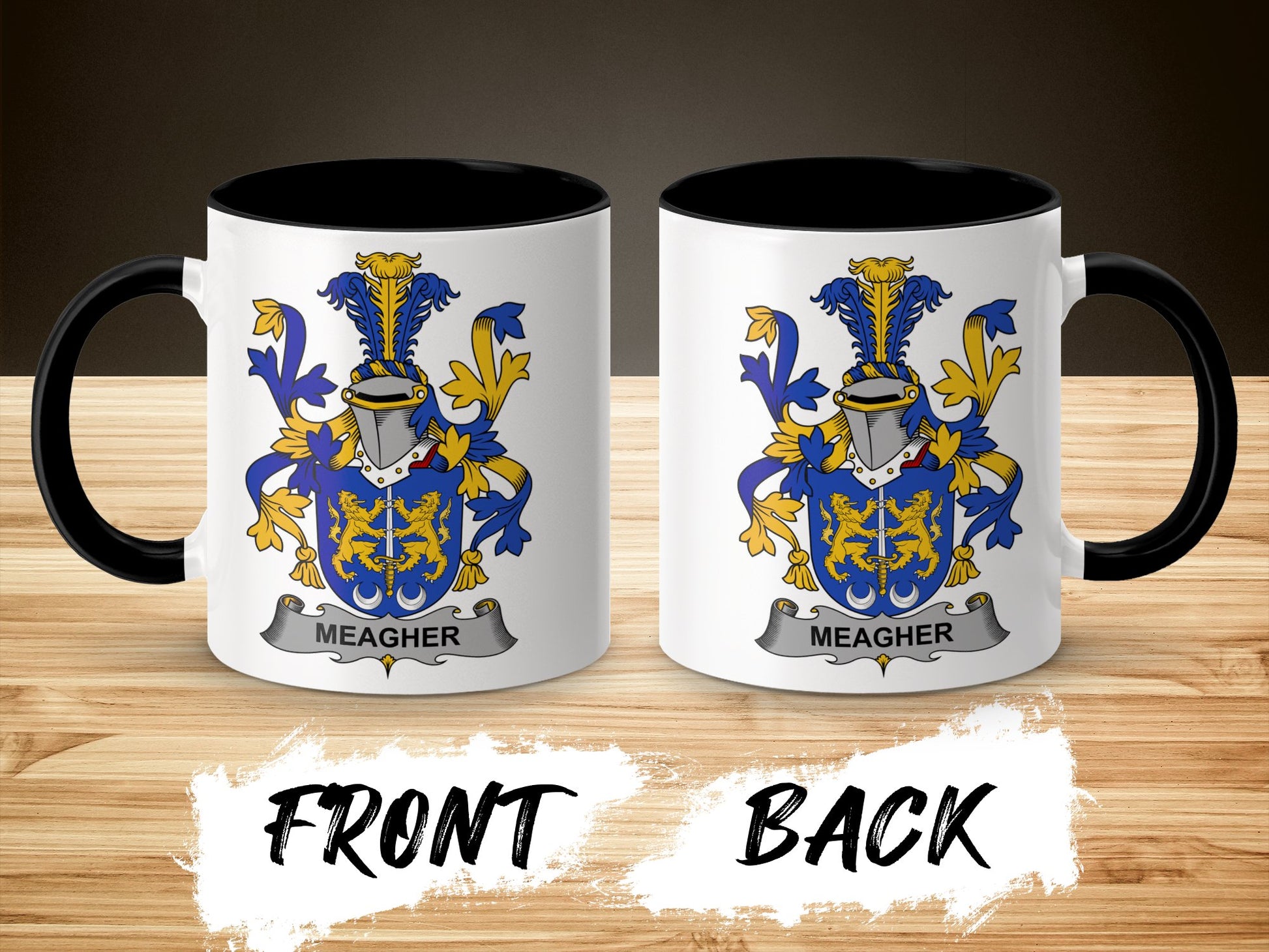 Meagher Surname Irish Coat of Arms Authentic Mug - Living Stone Gifts