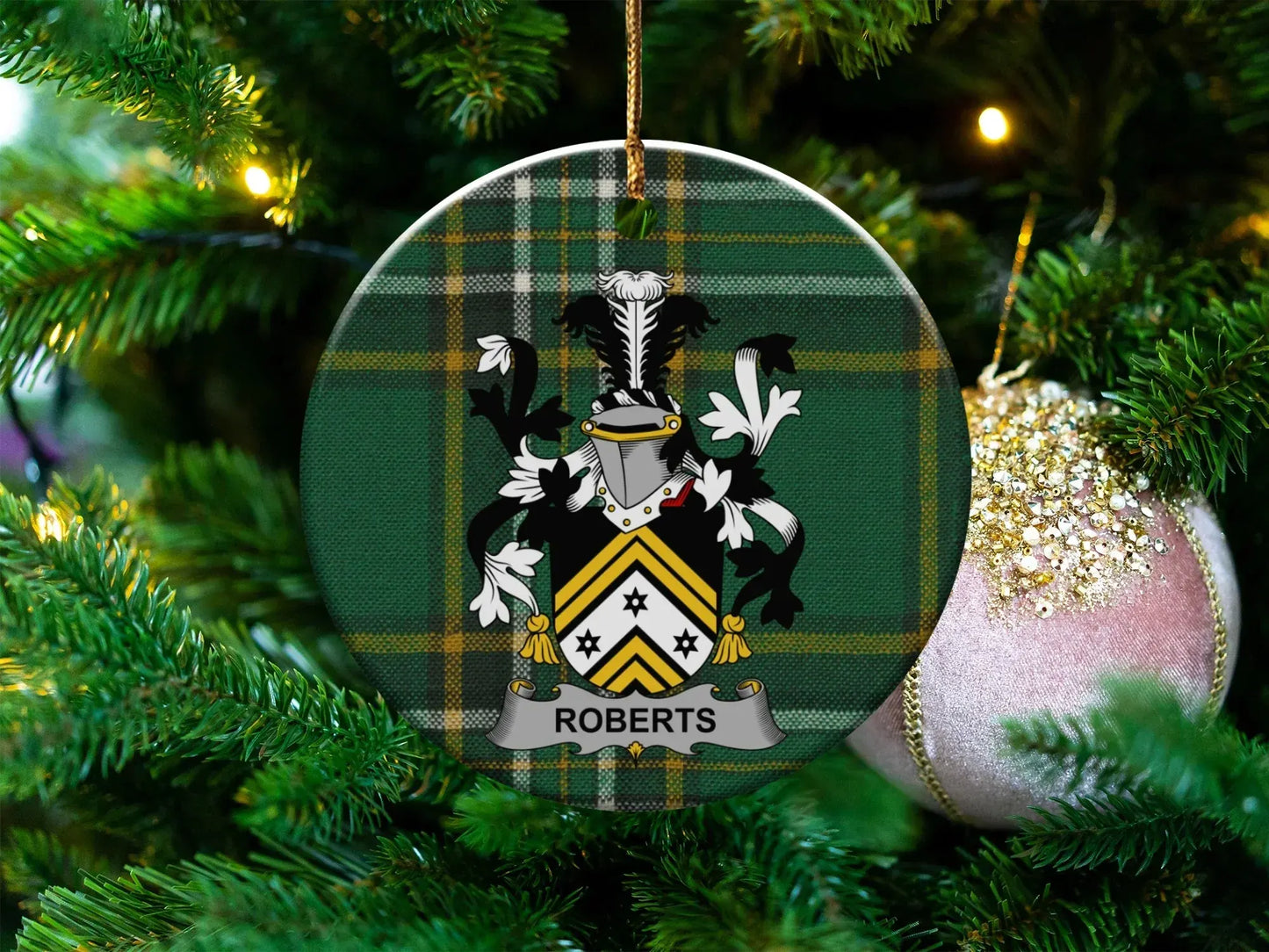 Personalized Family Crest Christmas Ornament product