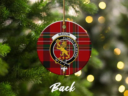 Broun Floreat Majestas Tartan Christmas Ornament product